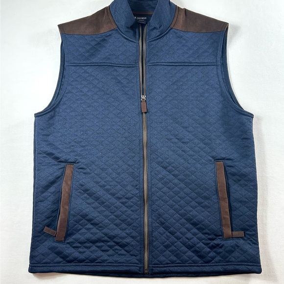 Daniel Cremieux Other - Men's Cremieux Classics Navy Quilted Vest with Brown Trim